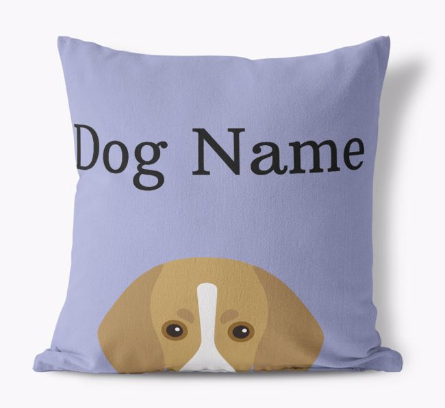 {dogsName}'s Icon & Name: Personalised {breedFullName} Canvas Cushion